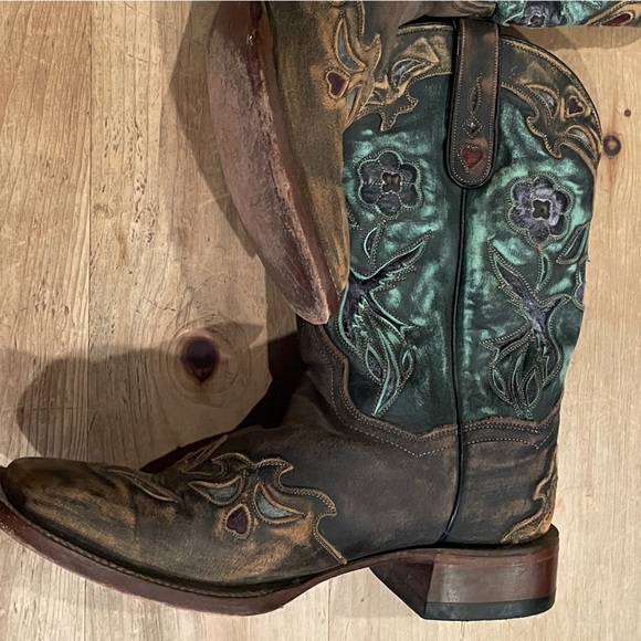 Dan Post Certified Cowgirl Bluebird Wingtip Western Boots Square Toe Size 11 - Picture 4 of 8